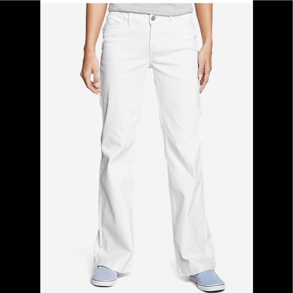 NWT Eddie Bauer curvy trouser white jeans size 10 - Picture 1 of 6